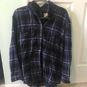 Dark Blue American Eagle Oversized Flannel